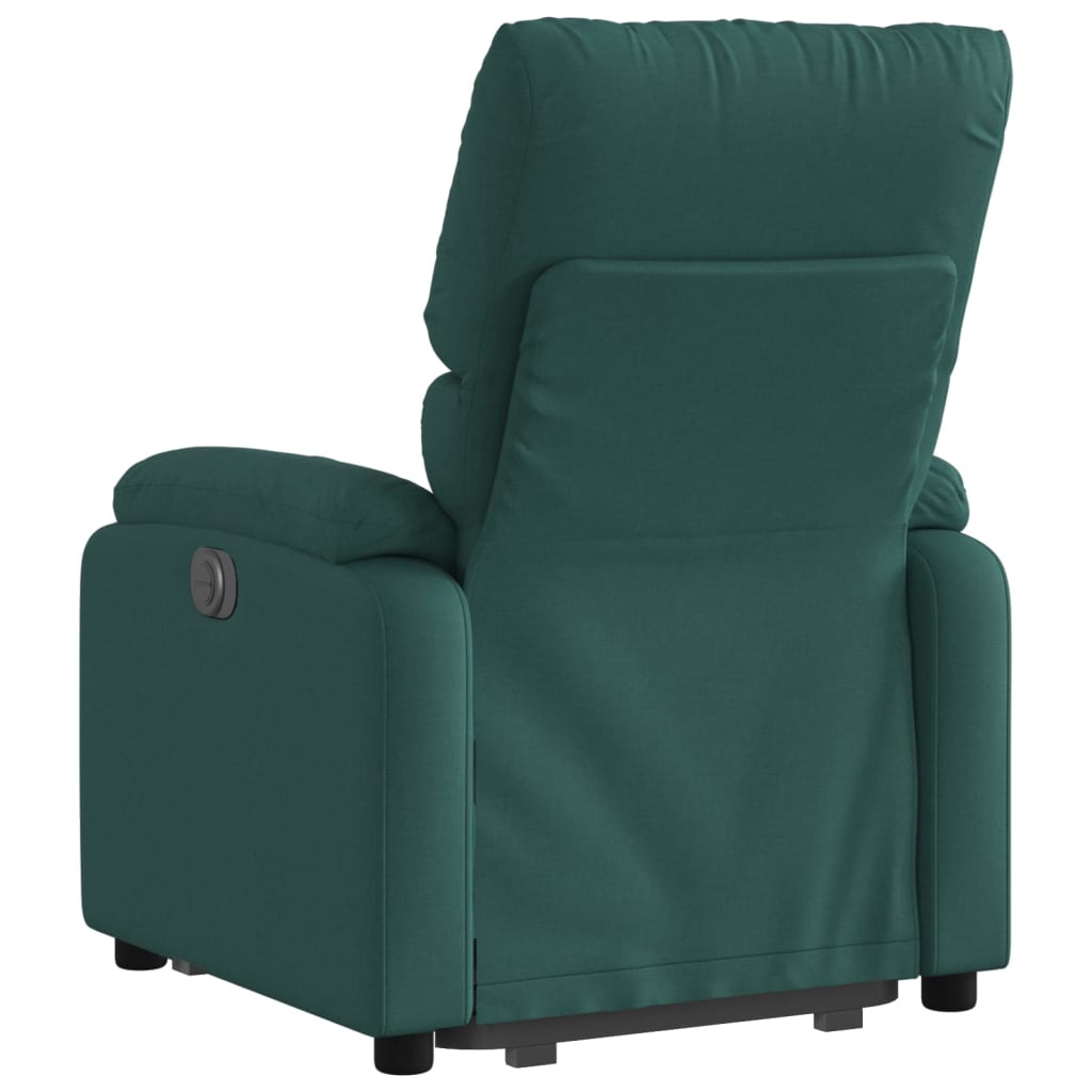 vidaXL Fotoliu rabatabil ridicare pe verticală, verde închis, textil vidaXL Fotoliu rabatabil ridicare pe verticală, verde închis, textil