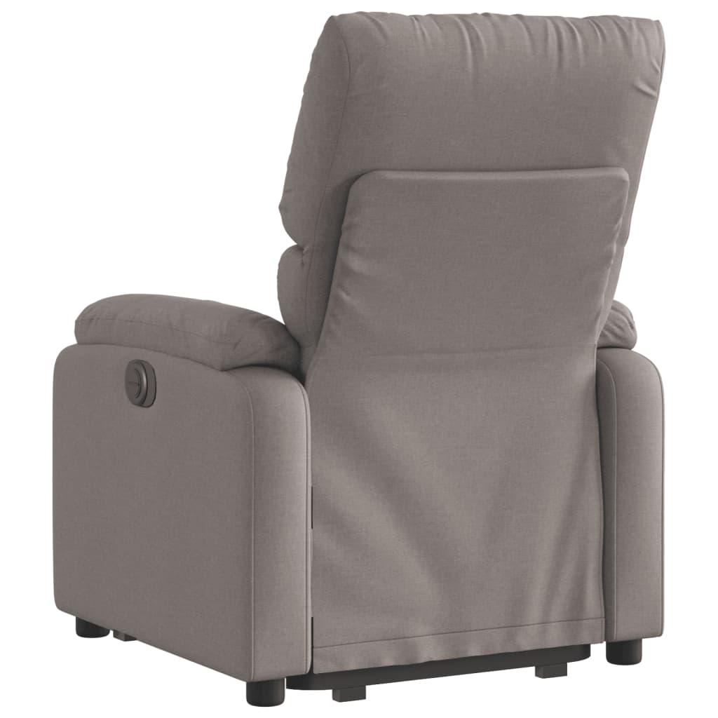 vidaXL Fotoliu rabatabil cu ridicare pe verticală, gri taupe, textil vidaXL Fotoliu rabatabil cu ridicare pe verticală, gri taupe, textil