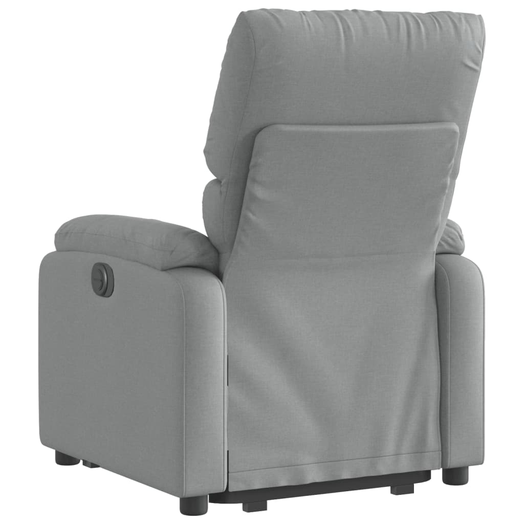 vidaXL Fotoliu electric rabatabil cu ridicare, gri deschis, textil