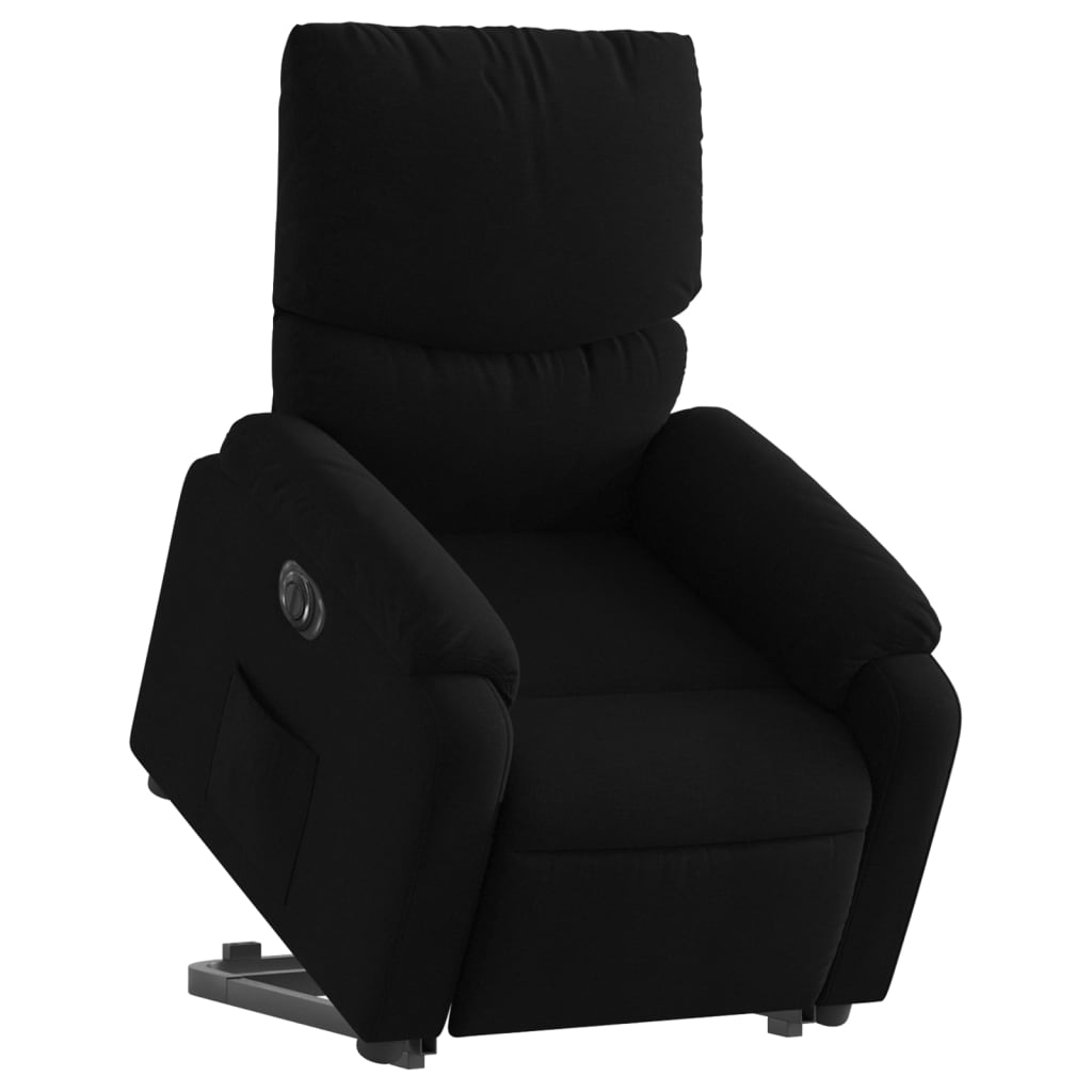 vidaXL Fotoliu electric rabatabil cu ridicare, negru, textil