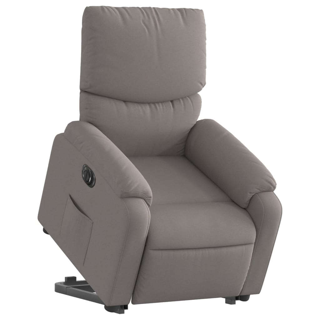 vidaXL Fotoliu electric rabatabil cu ridicare, gri taupe, textil