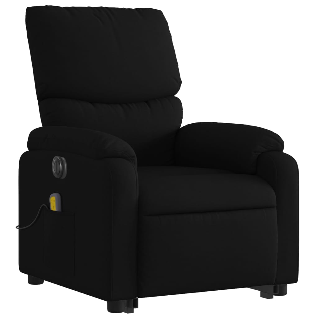 vidaXL Fotoliu electric de masaj rabatabil cu ridicare, negru, textil
