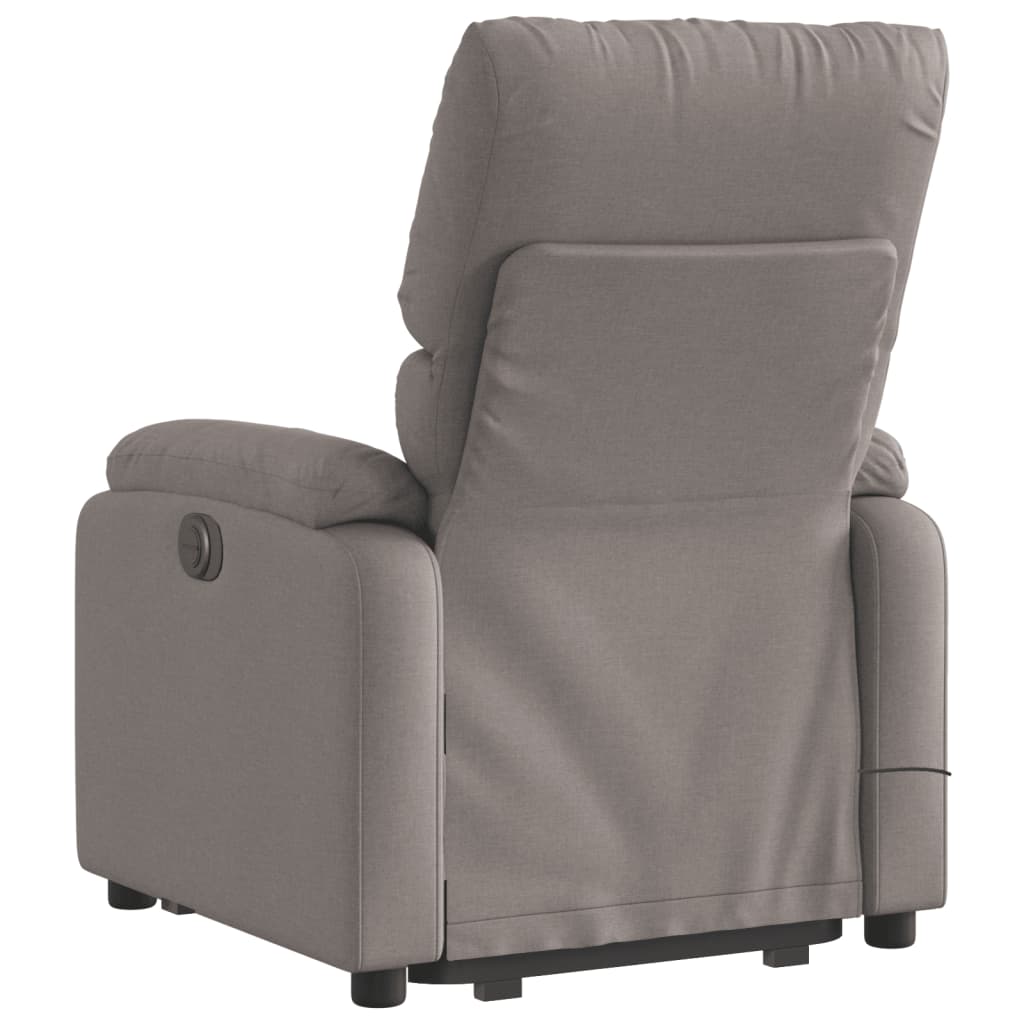 vidaXL Fotoliu electric masaj rabatabil cu ridicare, gri taupe, textil