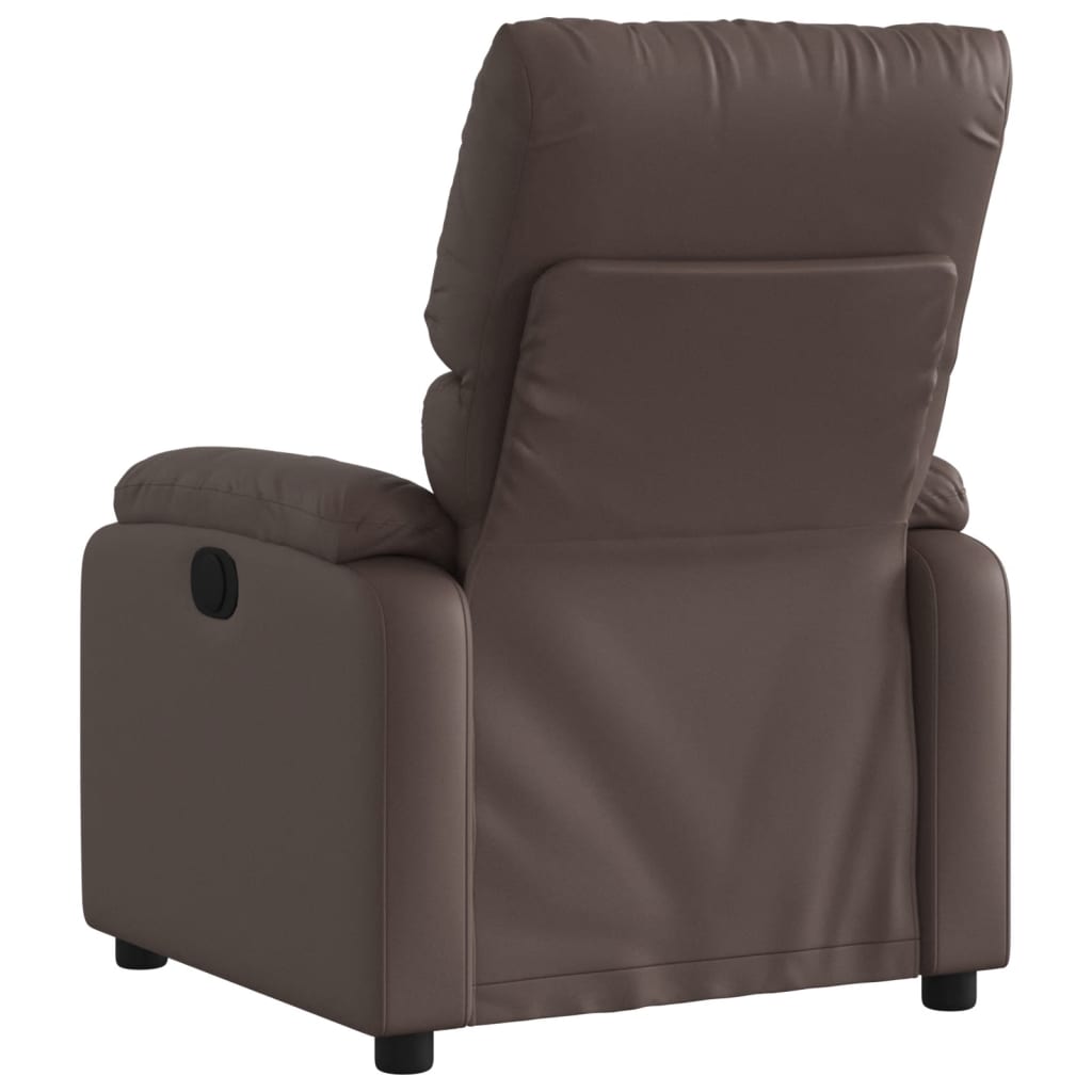 vidaXL Fotoliu rabatabil electric, maro, piele ecologică