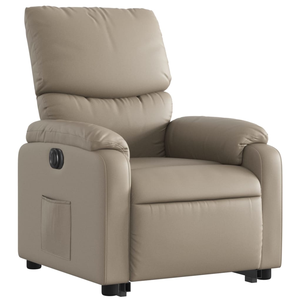 vidaXL Fotoliu rabatabil electric cu ridicare, cappuccino