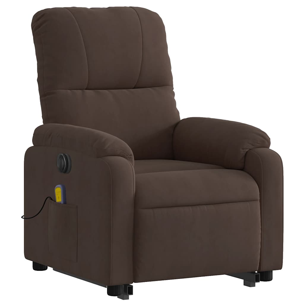 vidaXL Fotoliu de masaj rabatabil electric cu ridicare maro microfibră vidaXL Fotoliu de masaj rabatabil electric cu ridicare maro microfibră