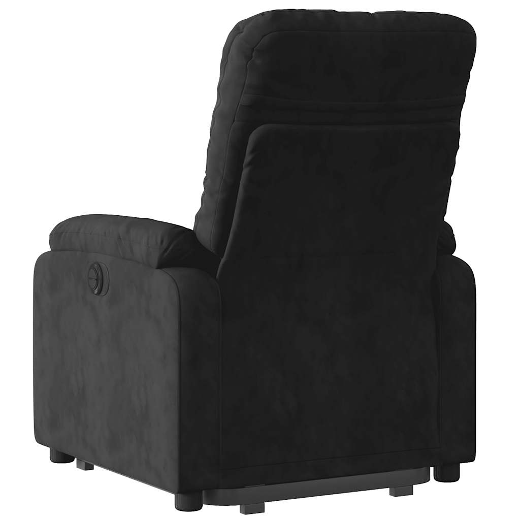 vidaXL Fotoliu masaj rabatabil electric cu ridicare, negru, microfibră