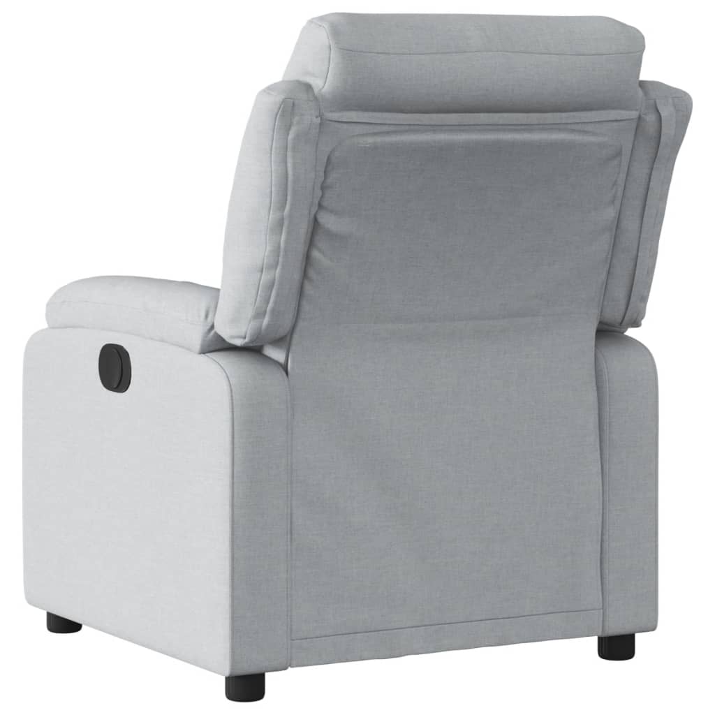 vidaXL Fotoliu rabatabil electric, gri deschis, textil