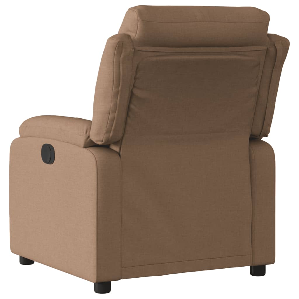 vidaXL Fotoliu rabatabil electric, maro, material textil