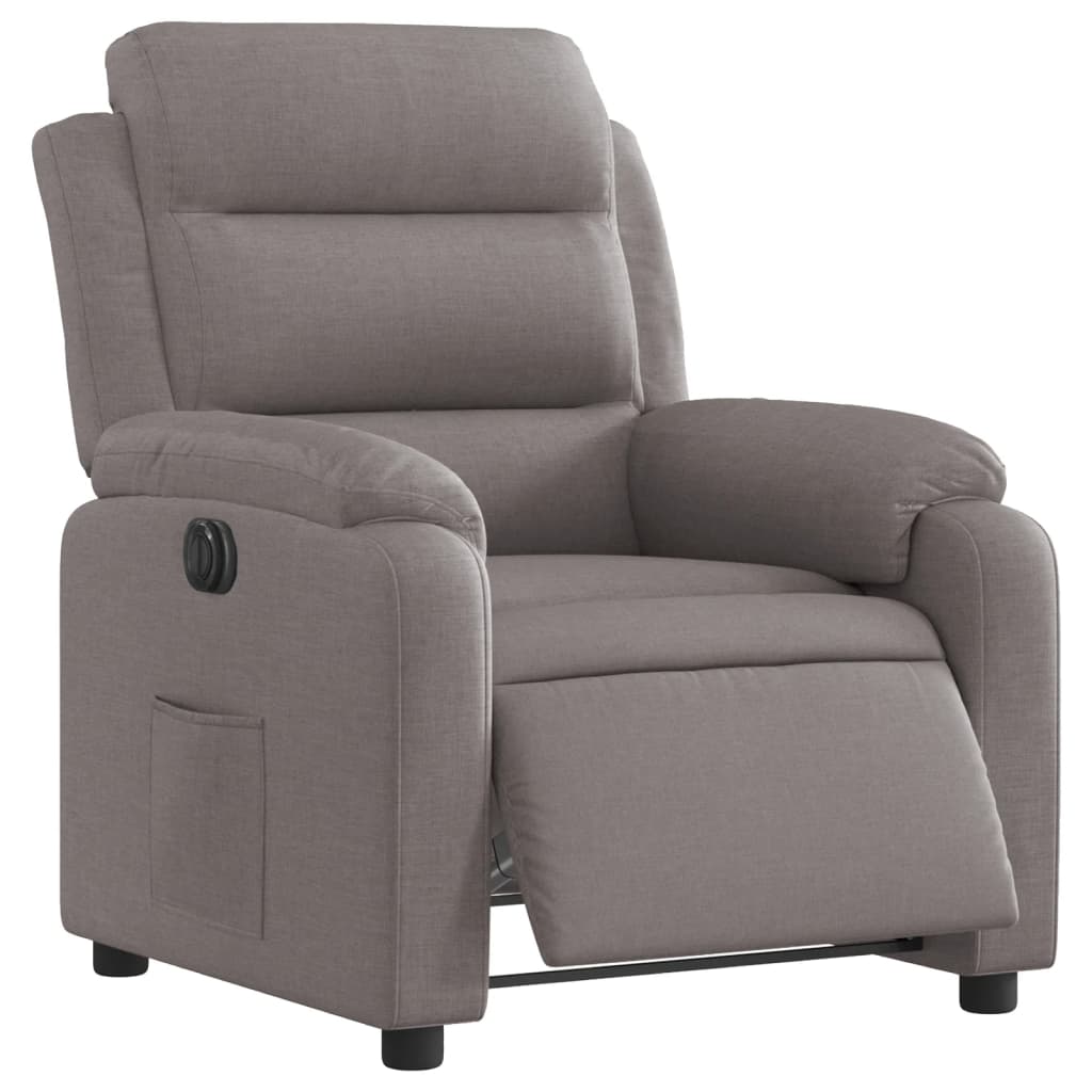 vidaXL Fotoliu rabatabil electric, gri taupe, material textil