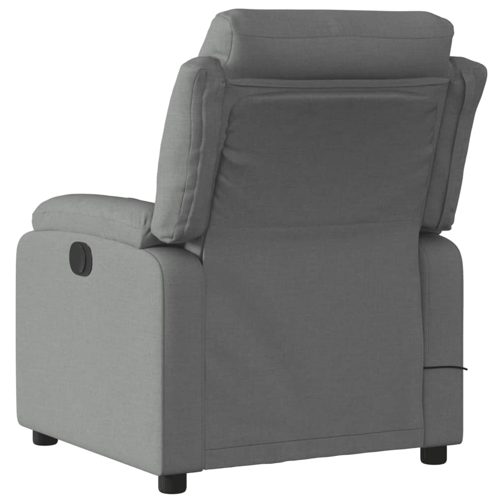 vidaXL Fotoliu electric de masaj rabatabil, gri închis, textil