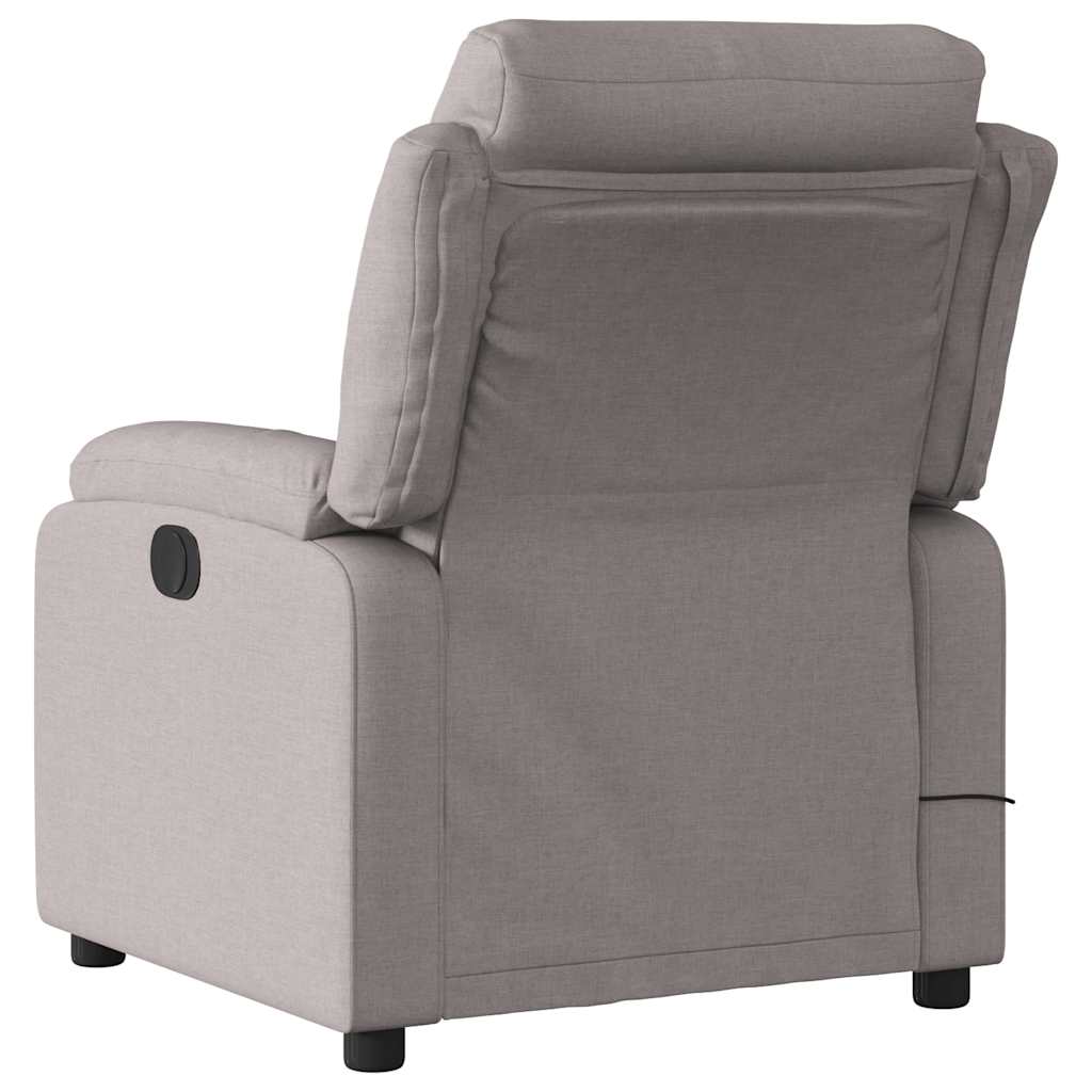 vidaXL Fotoliu electric de masaj rabatabil, gri taupe, textil