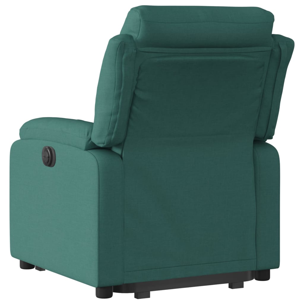vidaXL Fotoliu rabatabil ridicare pe verticală, verde închis, textil vidaXL Fotoliu rabatabil ridicare pe verticală, verde închis, textil