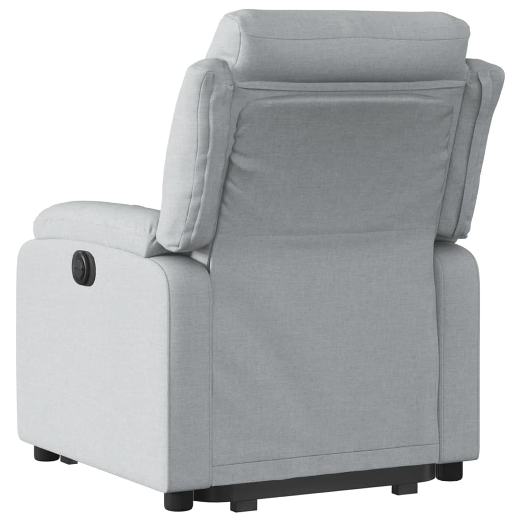 vidaXL Fotoliu electric rabatabil cu ridicare, gri deschis, textil