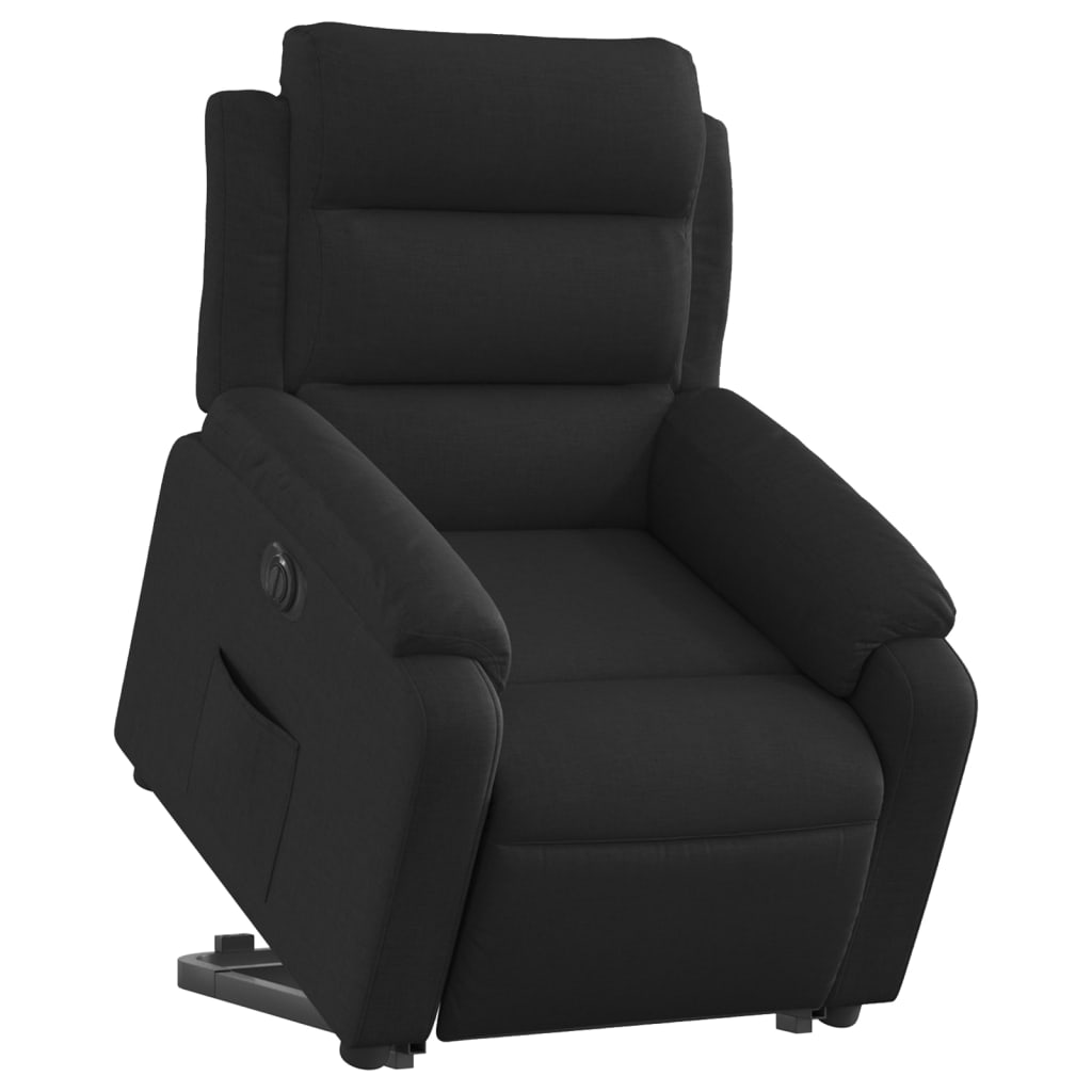 vidaXL Fotoliu electric rabatabil cu ridicare, negru, textil