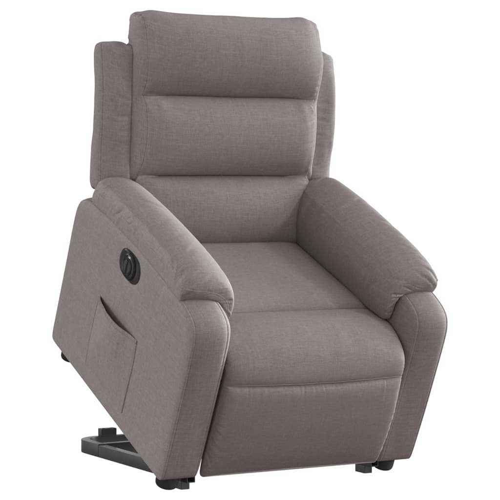 vidaXL Fotoliu electric rabatabil cu ridicare, gri taupe, textil