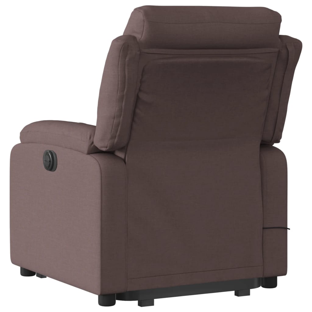 vidaXL Fotoliu electric masaj rabatabil cu ridicare maro închis textil vidaXL Fotoliu electric masaj rabatabil cu ridicare maro închis textil