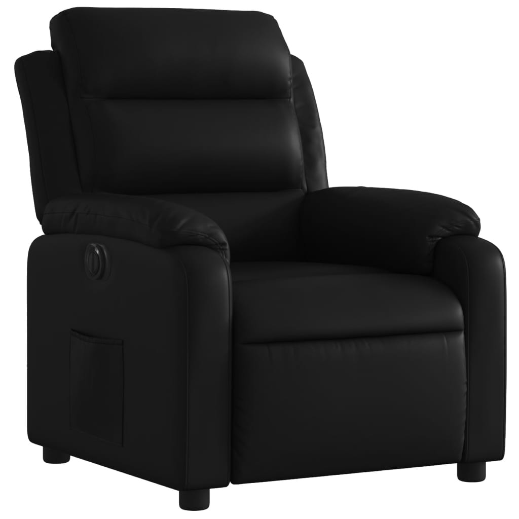 vidaXL Fotoliu rabatabil electric, negru, piele ecologică