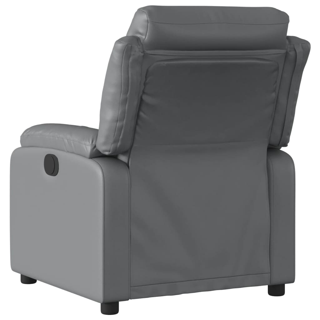 vidaXL Fotoliu de masaj electric rabatabil, gri, piele ecologică