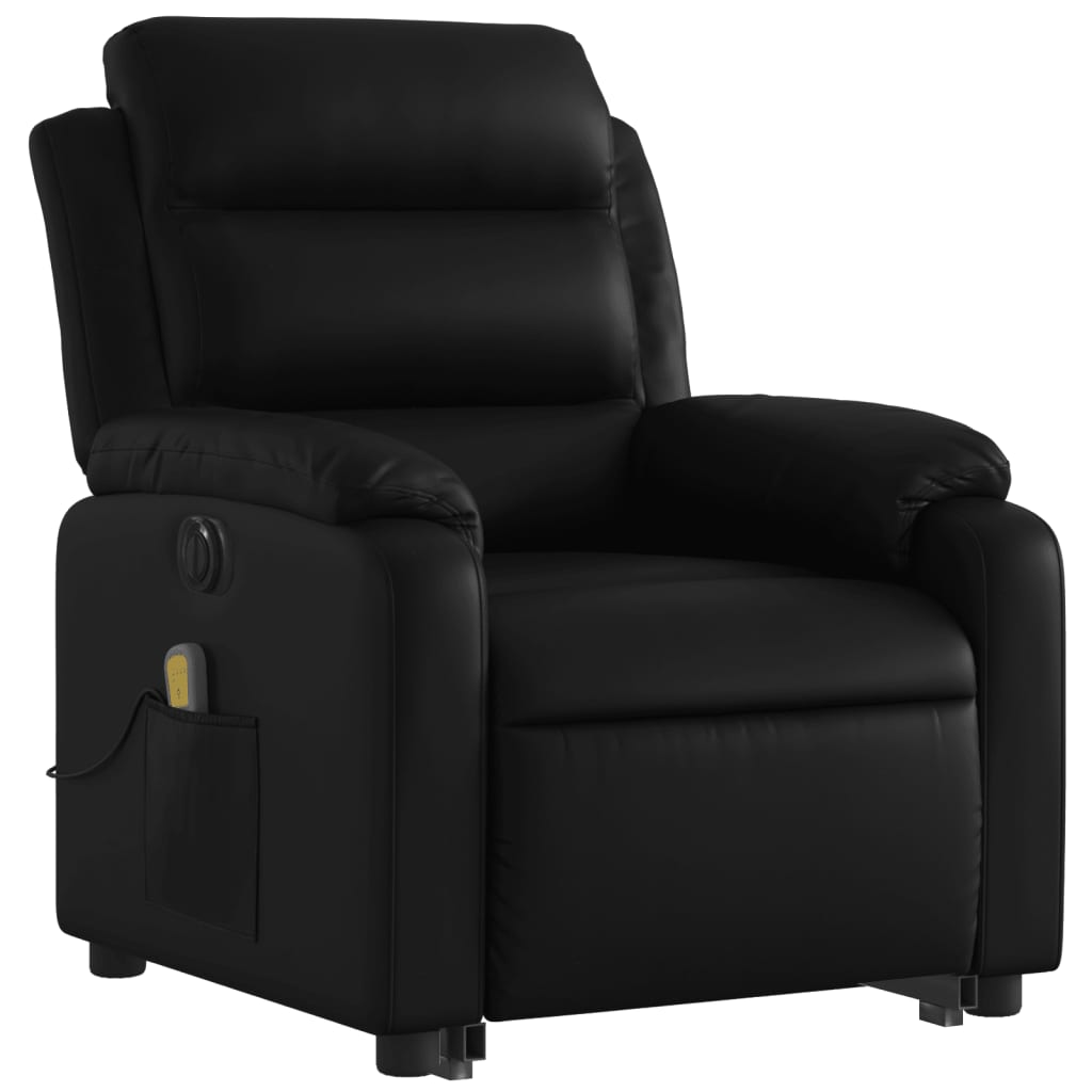 vidaXL Fotoliu electric masaj rabatabil cu ridicare, negru