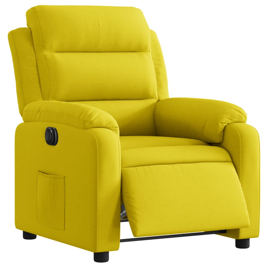 vidaXL Fotoliu rabatabil electric, galben, catifea