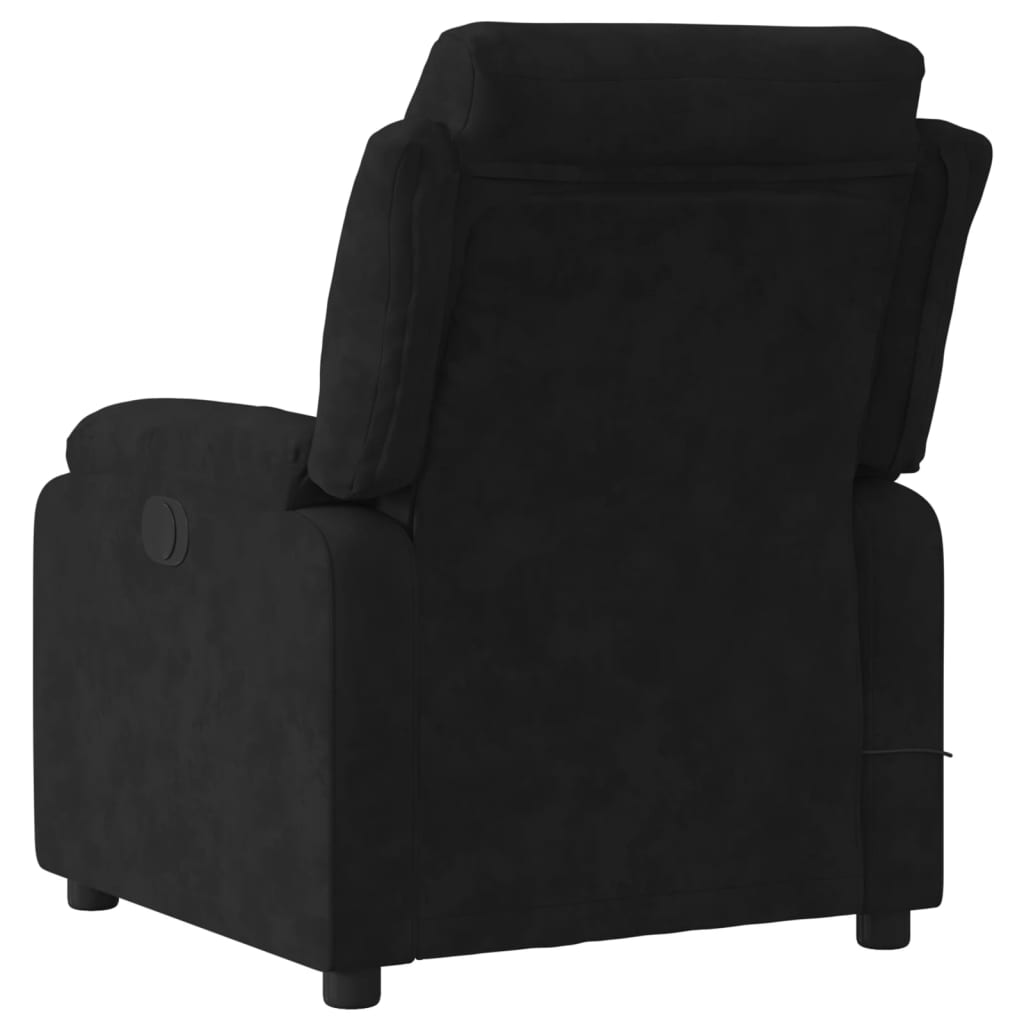 vidaXL Fotoliu electric de masaj rabatabil, negru, catifea