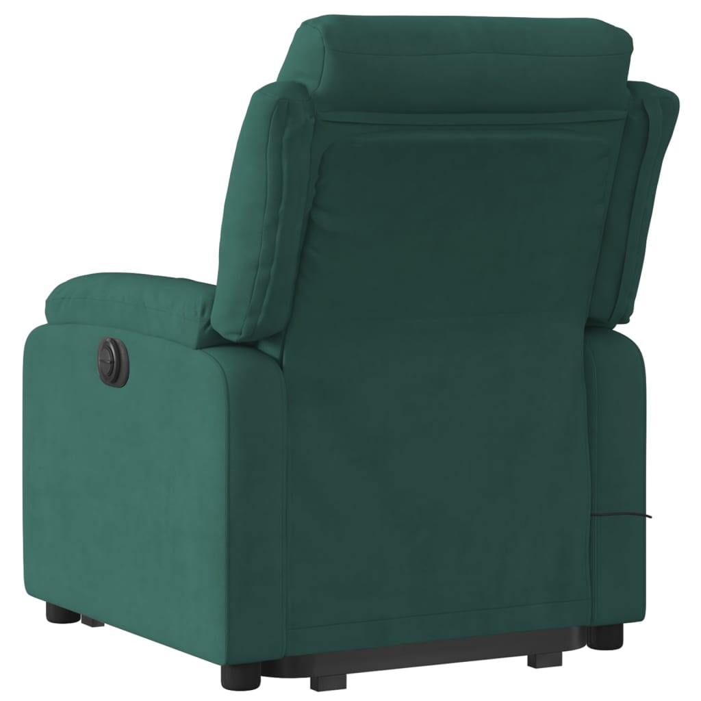 vidaXL Fotoliu de masaj cu ridicare, verde închis, catifea vidaXL Fotoliu de masaj cu ridicare, verde închis, catifea