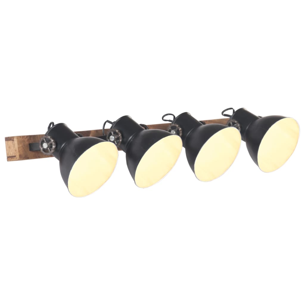 vidaXL Lampă de perete industrială, negru, 90 x 25 cm, E27 vidaXL Lampă de perete industrială, negru, 90 x 25 cm, E27