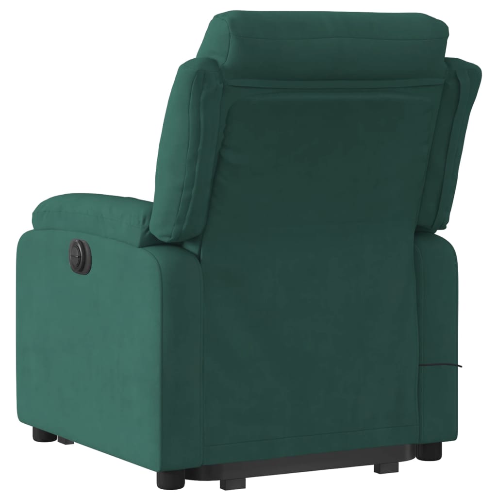 vidaXL Fotoliu electric masaj rabatabil/ridicare verde închis catifea