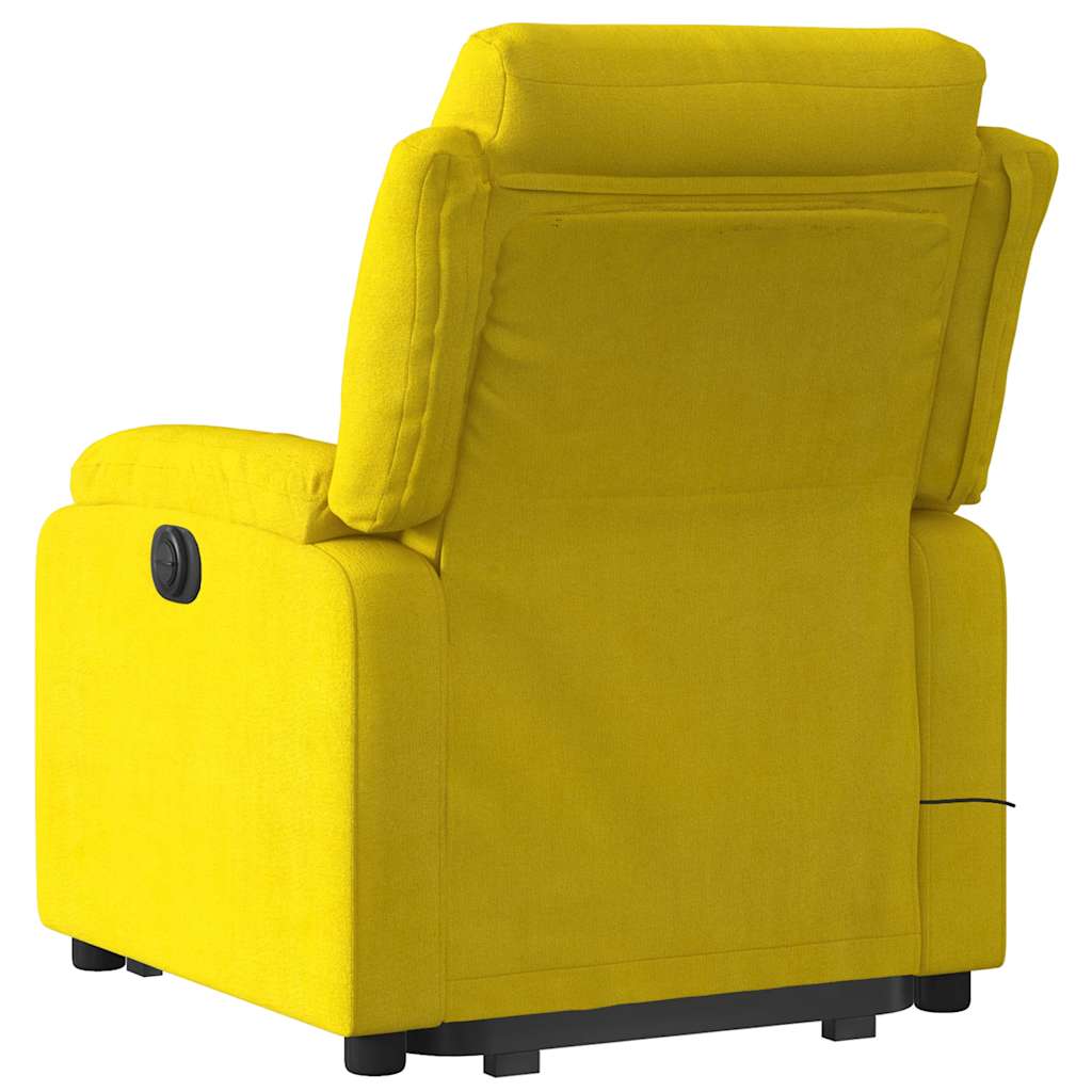 vidaXL Fotoliu de masaj electric rabatabil cu ridicare galben, catifea vidaXL Fotoliu de masaj electric rabatabil cu ridicare galben, catifea