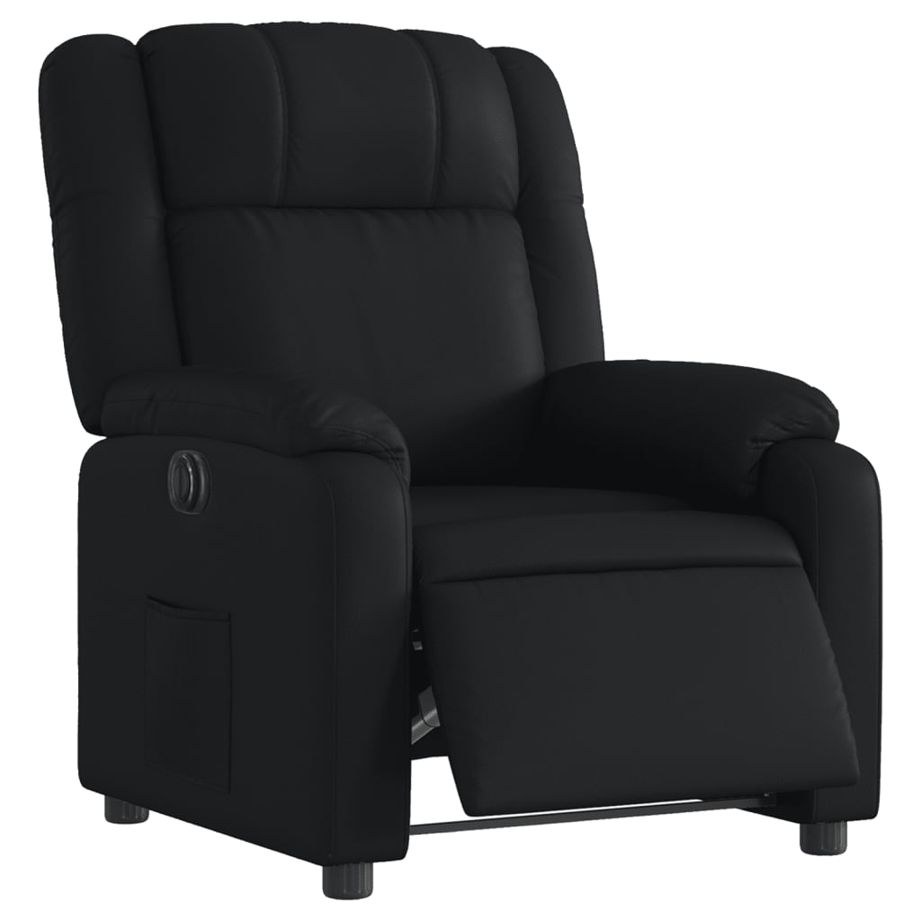 vidaXL Fotoliu rabatabil electric, negru, piele ecologică