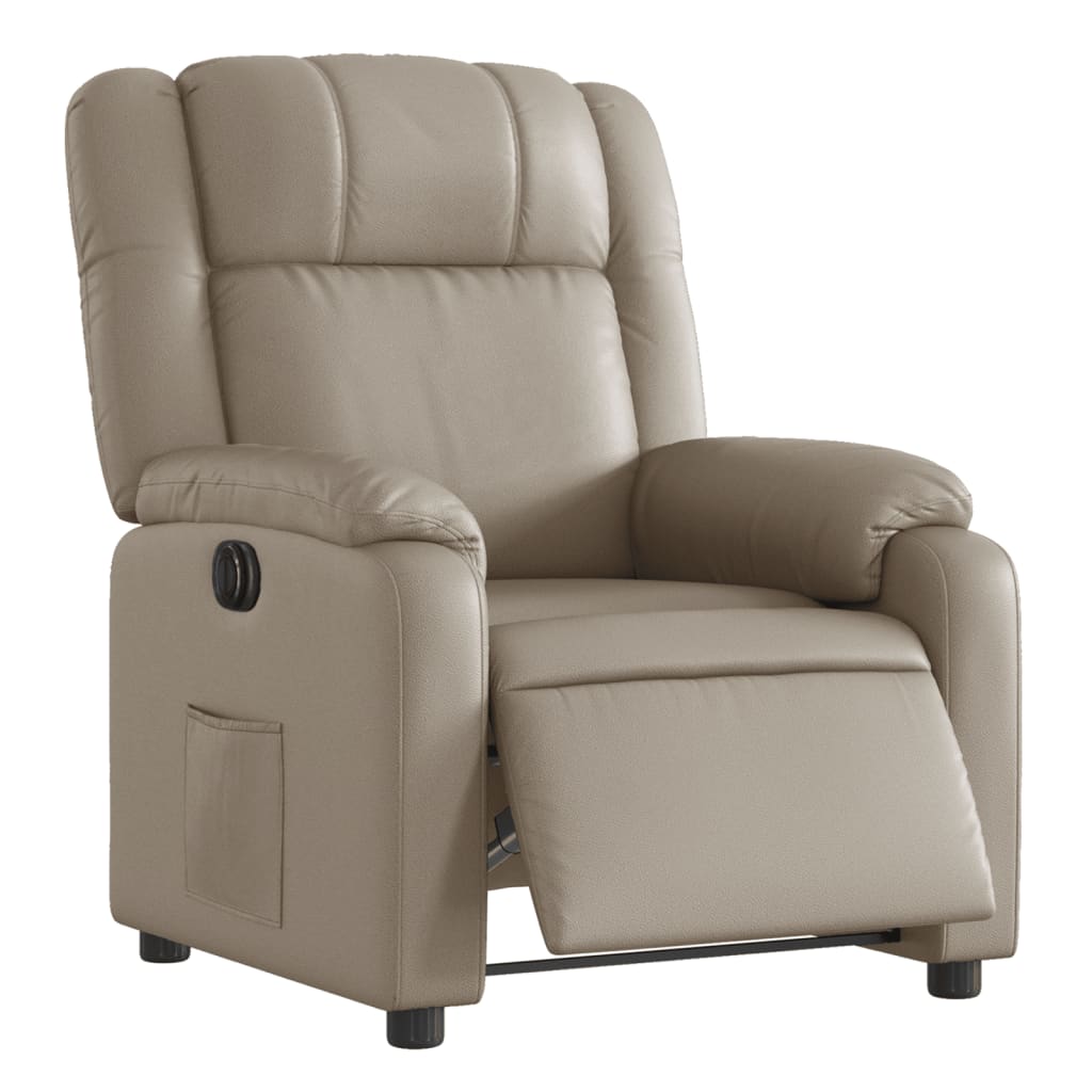 vidaXL Fotoliu rabatabil electric, cappuccino, piele ecologică