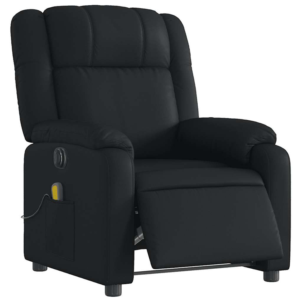 vidaXL Fotoliu electric de masaj rabatabil, negru, piele ecologică vidaXL Fotoliu electric de masaj rabatabil, negru, piele ecologică