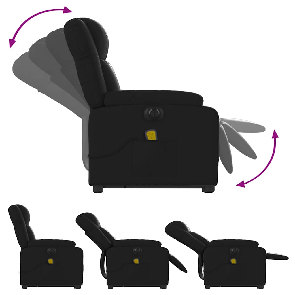 vidaXL Fotoliu electric masaj rabatabil cu ridicare, negru