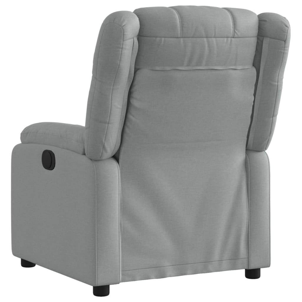 vidaXL Fotoliu rabatabil electric, gri deschis, textil