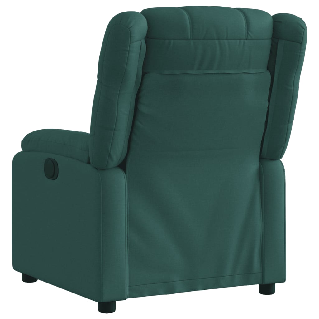 vidaXL Fotoliu rabatabil electric, verde închis, material textil vidaXL Fotoliu rabatabil electric, verde închis, material textil