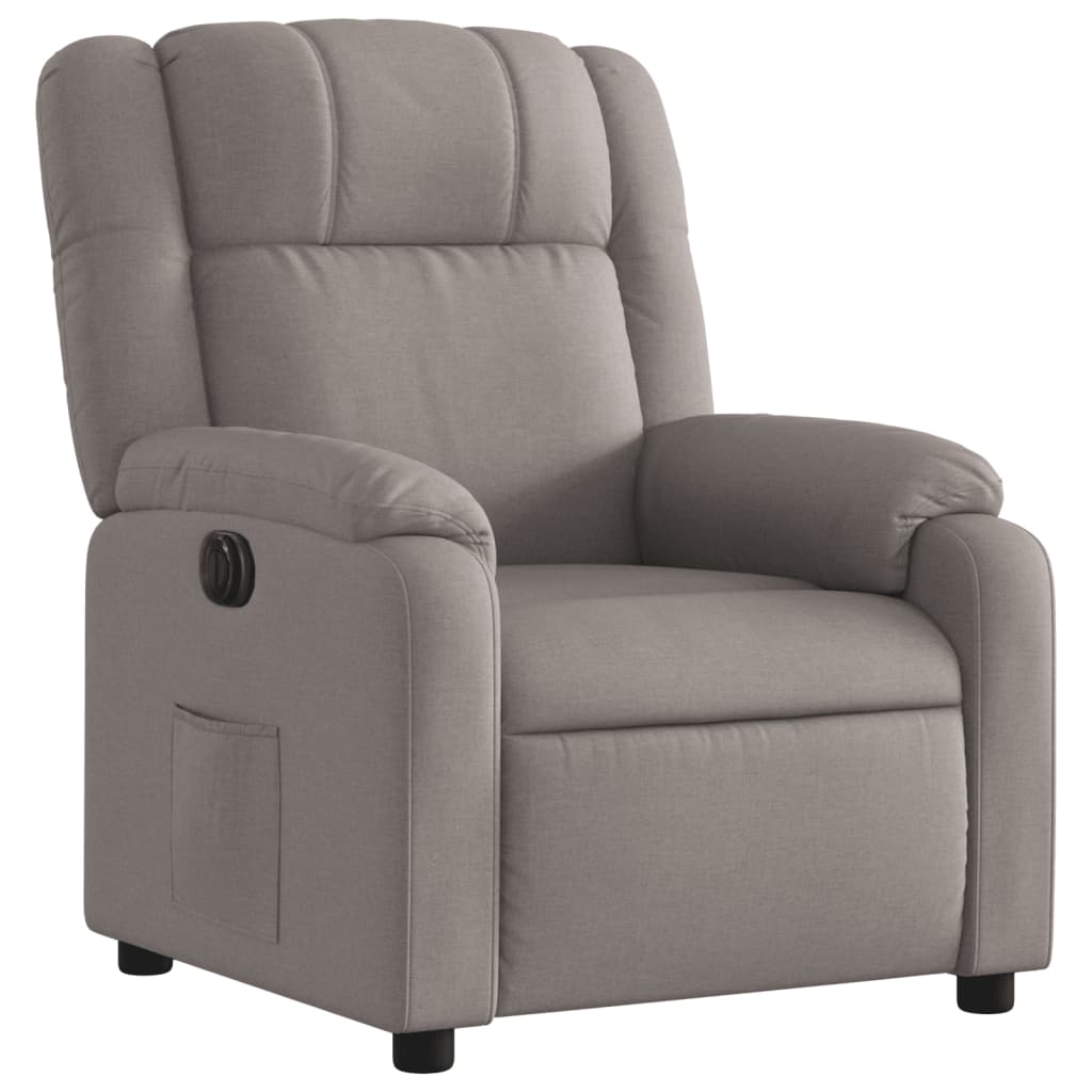 vidaXL Fotoliu rabatabil electric, gri taupe, material textil