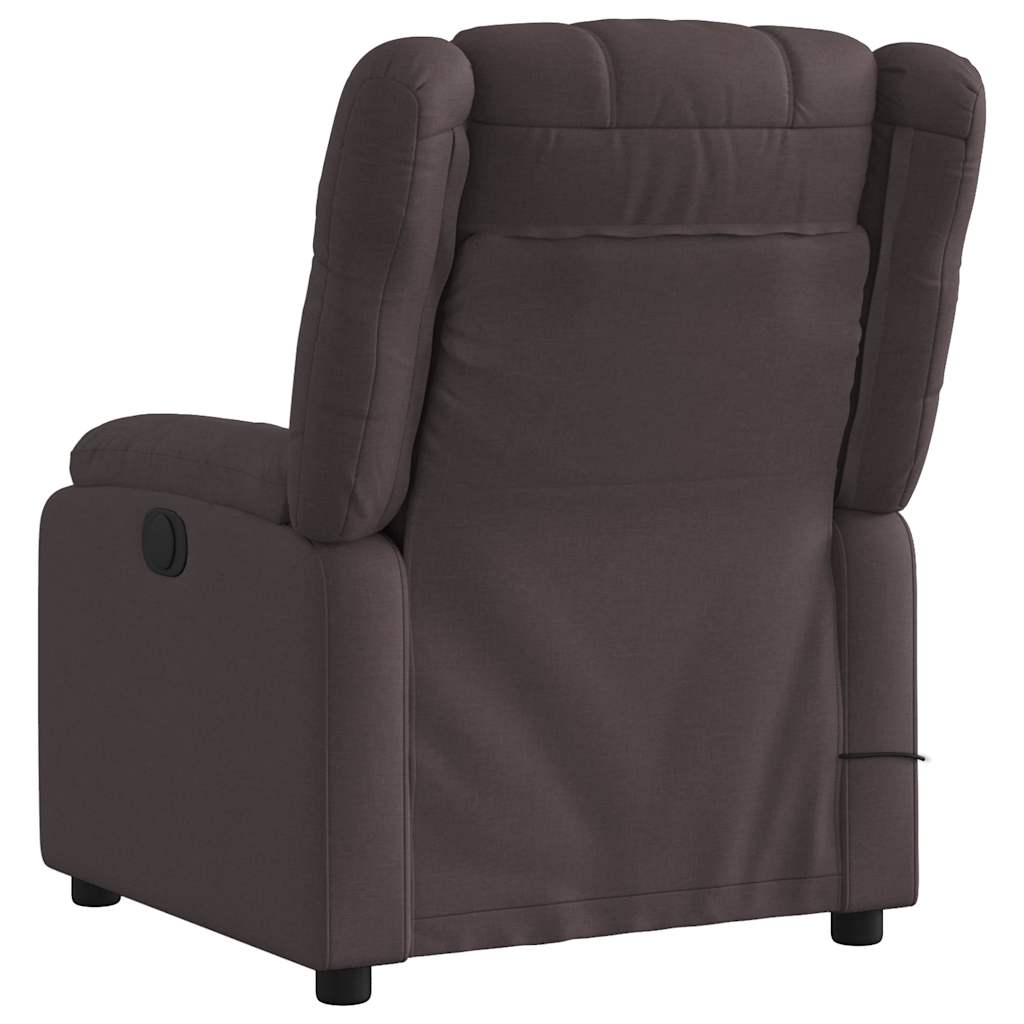 vidaXL Fotoliu electric de masaj rabatabil, maro închis, textil