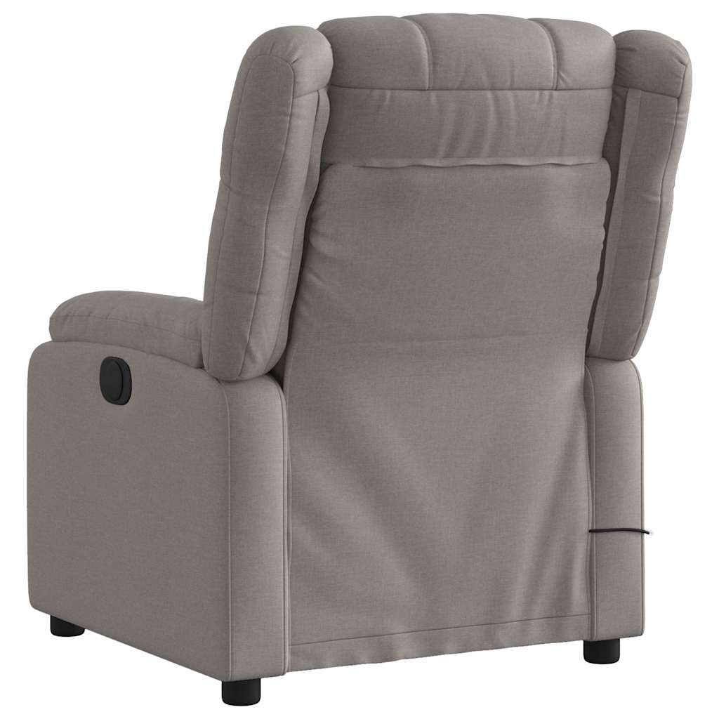vidaXL Fotoliu electric de masaj rabatabil, gri taupe, textil