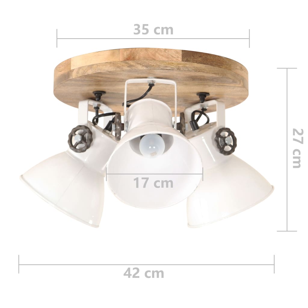 vidaXL Lampă de tavan industrială, alb, 42 x 27 cm, 25 W, E27 vidaXL Lampă de tavan industrială, alb, 42 x 27 cm, 25 W, E27