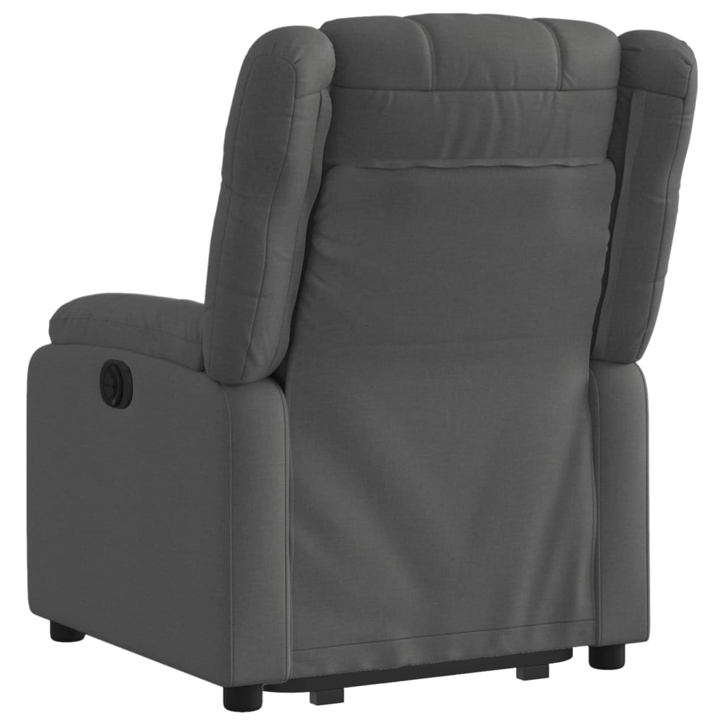 vidaXL Fotoliu rabatabil cu ridicare pe verticală, gri închis, textil