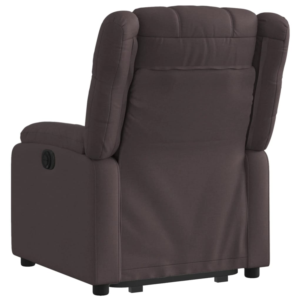 vidaXL Fotoliu rabatabil cu ridicare pe verticală, maro închis, textil