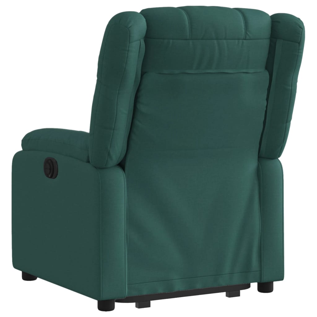 vidaXL Fotoliu rabatabil ridicare pe verticală, verde închis, textil vidaXL Fotoliu rabatabil ridicare pe verticală, verde închis, textil