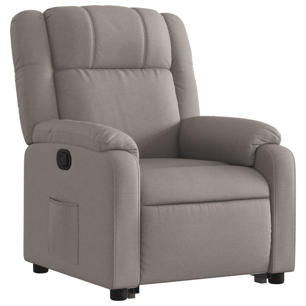 vidaXL Fotoliu rabatabil cu ridicare pe verticală, gri taupe, textil