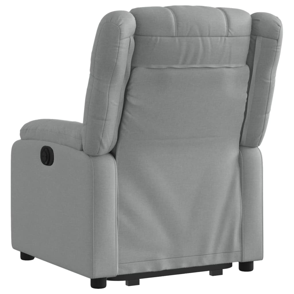 vidaXL Fotoliu electric rabatabil cu ridicare, gri deschis, textil
