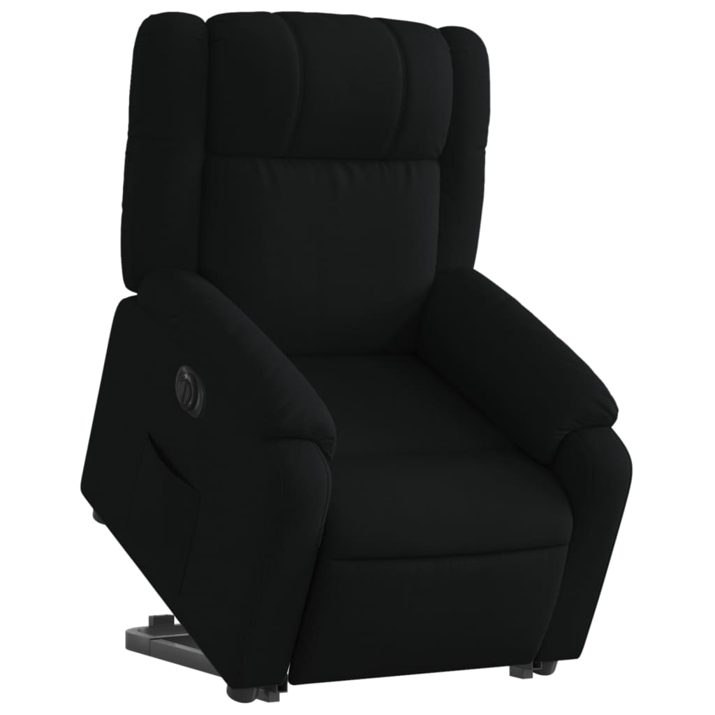 vidaXL Fotoliu electric rabatabil cu ridicare, negru, textil
