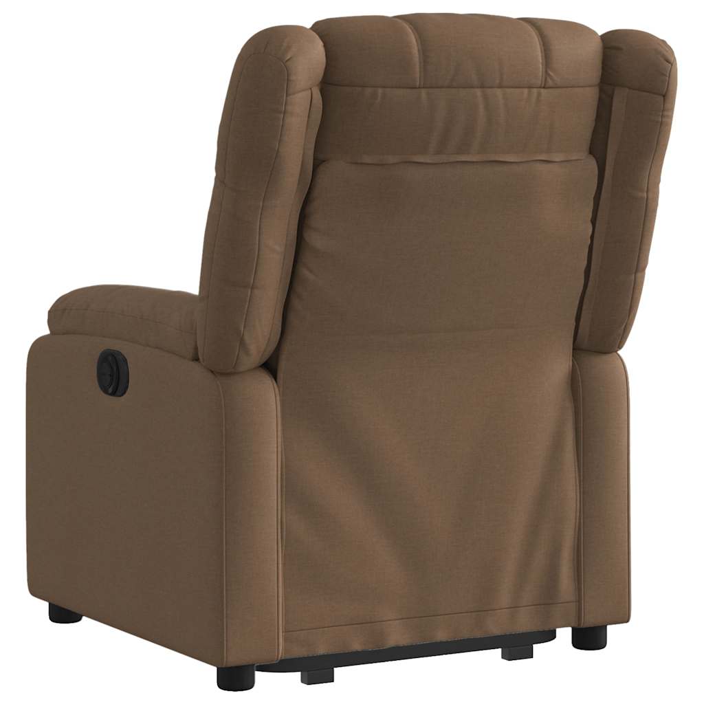 vidaXL Fotoliu electric rabatabil cu ridicare, maro, textil