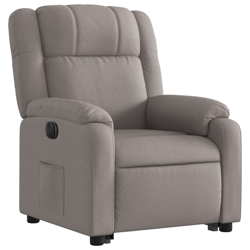vidaXL Fotoliu electric rabatabil cu ridicare, gri taupe, textil