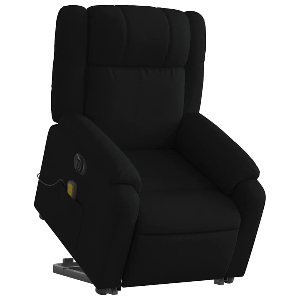 vidaXL Fotoliu electric de masaj rabatabil cu ridicare, negru, textil