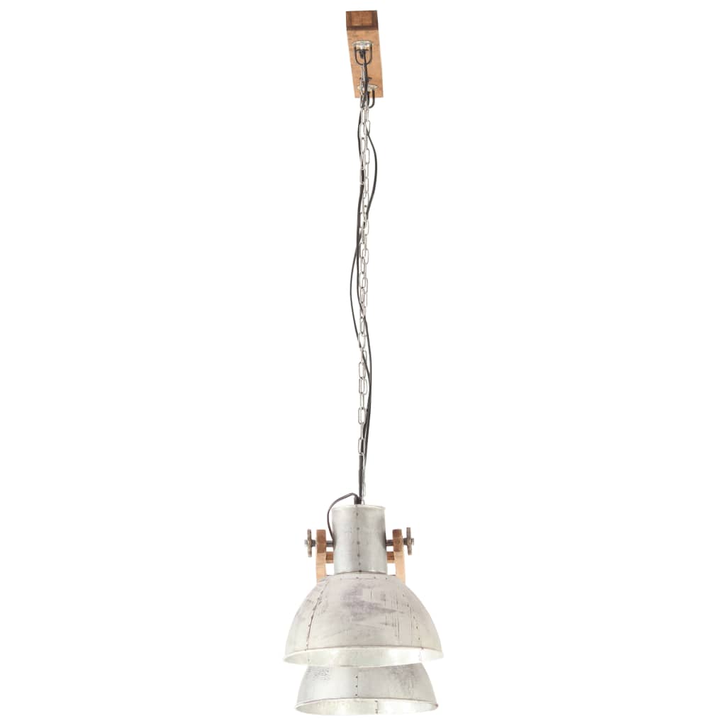 vidaXL Lampă suspendată industrială, 25 W, argintiu, 109 cm, E27 vidaXL Lampă suspendată industrială, 25 W, argintiu, 109 cm, E27